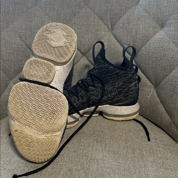 Black and Gray Knit High-Top Sneakers - Picture 2 of 9